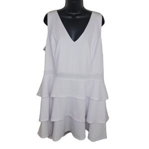 Charlotte Russe Plus size white tiered mini dress 3X